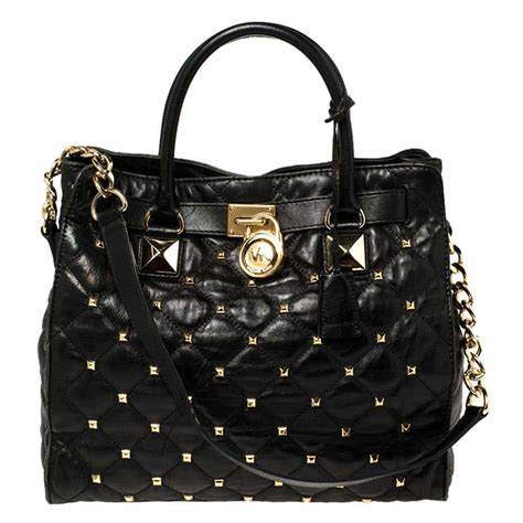 michael kors black over the shoulder purse|michael kors black studded purse.